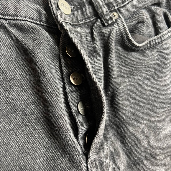 REFORMATION Washed Black Gray Straight Leg High Waist Jeans Denim Size 25 - Picture 5 of 8